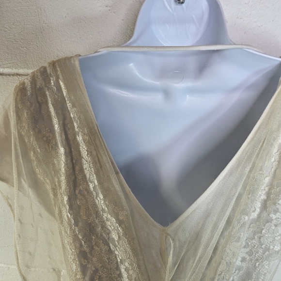 Vtg 70s 80s Steppin Out Boho Hippie Disco Stevie Ivory Lace Dress - Picture 4 of 13